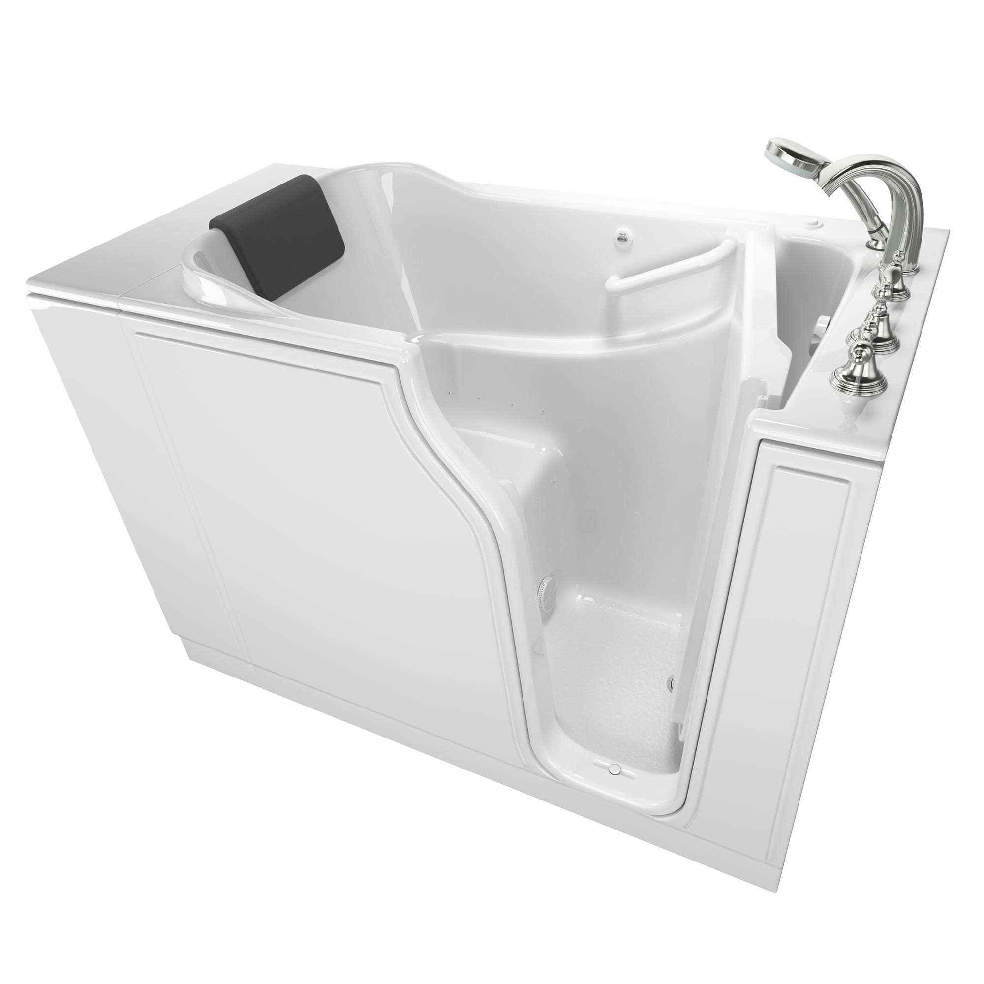 Gelcoat Premium Series 30 x 52 -Inch Walk-in Tub With Air Spa System - Right-Hand Drain With Faucet